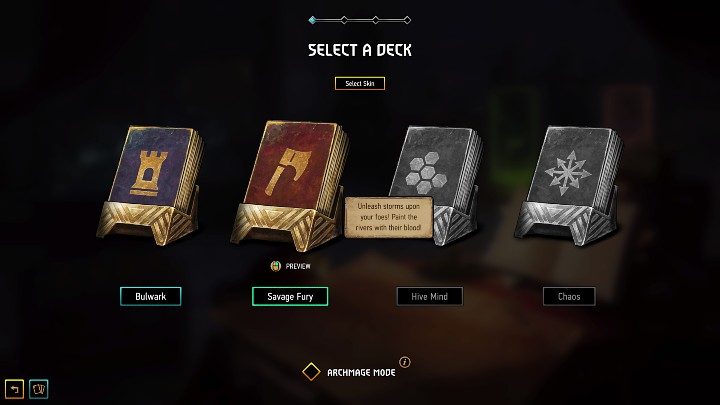 There are 4 basic decks in Gwent Rogue Mage, which are unlocked at certain experience levels - Gwent Rogue Mage: Deck - how to change? - FAQ - Gwent Rogue Mage Guide