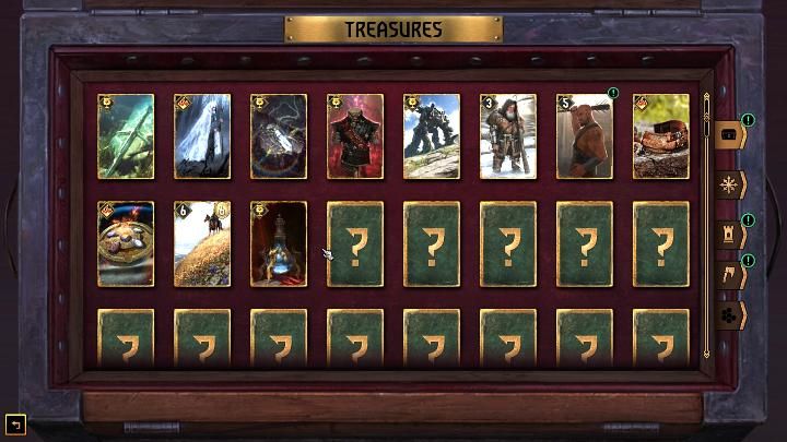 Here you will find the list of already unlocked treasures, as well as review the list of global cards and individual decks (Bastion, Savage Fury, Hive Mind, Chaos) - Gwent Rogue Mage: Laboratory - Basics - Gwent Rogue Mage Guide