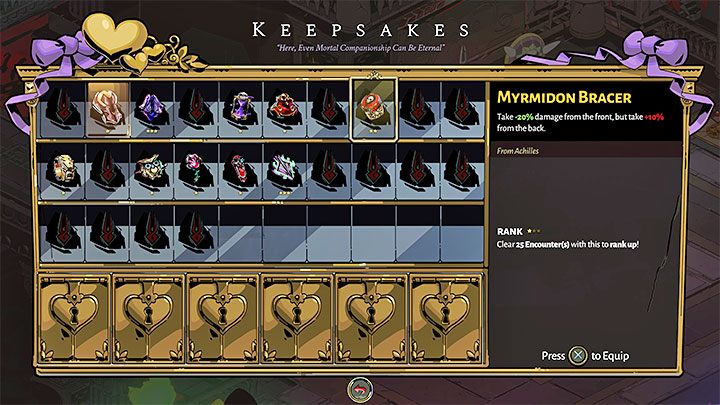 5) gifts - You can unlock new gifts and upgrade them to new ranks by having them active during fights - Hades: Progress - what gets carried over? - FAQ - Hades Guide