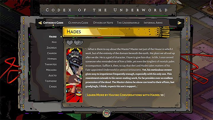 8) The Codex - its entries are never reset - Hades: Progress - what gets carried over? - FAQ - Hades Guide