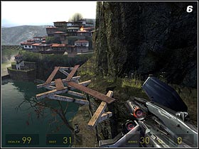 When you are up youll see wooden stairs (#5) - Lost Coast | Walkthrough - Walkthrough - Half-Life 2: Episode One Game Guide & Walkthrough