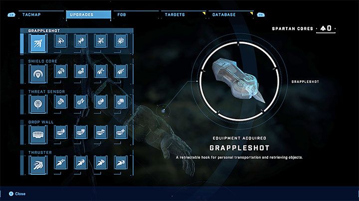 Upgrades are located in a separate tab in the game menu windows - Halo Infinite: Upgrades - new gadgets - Basics - Halo Infinite Guide