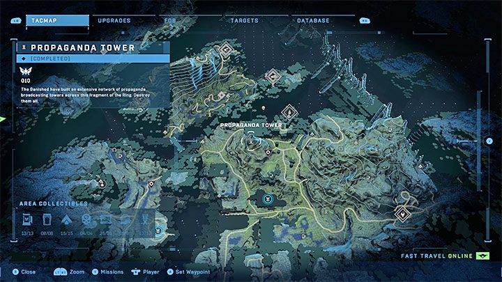 The tower is in the north-western part of the region, near the Graveyards - Halo Infinite: Propaganda towers (Reformation) - Reformation - Halo Infinite Guide