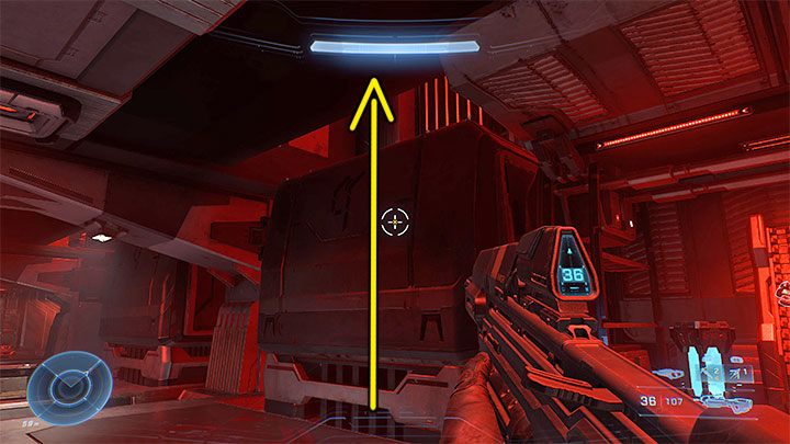 Pay attention to the moving containers on the right side - Halo Infinite: Boom, 1st skull (Warship Gbraakon) - location, where to find? - Skulls - Halo Infinite Guide