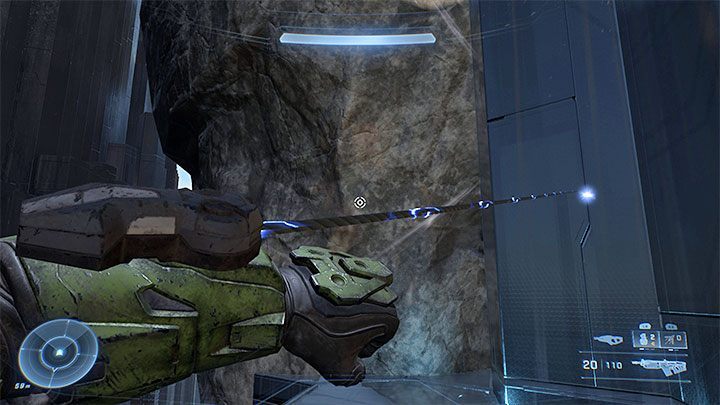 When you reach the last little black shelf, turn right and look down - Halo Infinite: Blind, 8th skull (open world) - location, where to find? - Skulls - Halo Infinite Guide