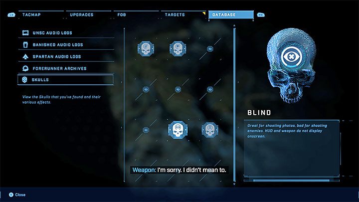 The skull disables all HUD (user interface) - Halo Infinite: Blind, 8th skull (open world) - location, where to find? - Skulls - Halo Infinite Guide