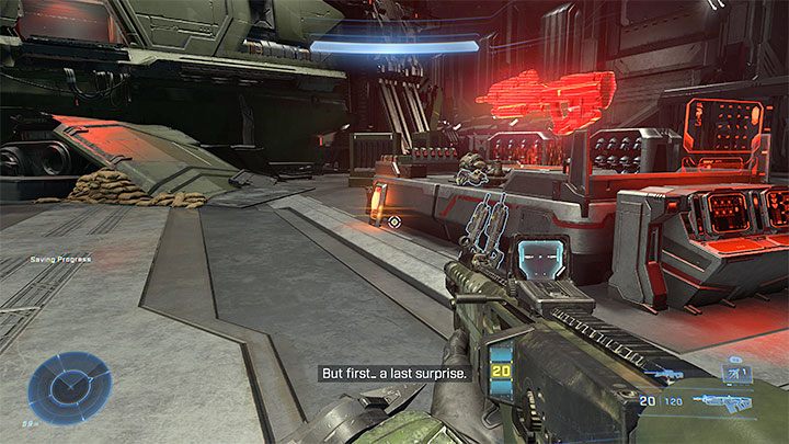 Once you enter the hangar, don't approach the objective marker (the entrance to the ship) - Halo Infinite: House of Reckoning (Reckoning) - collectible list - Settlement - Halo Infinite Guide