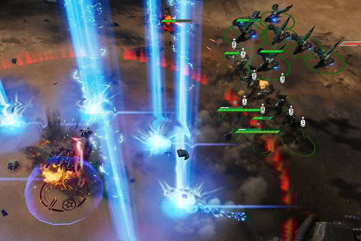 Decimus is defenseless against flying units. Just watch out for the orbital strike. - Mission 6 - Lights Out | Campaign - Campaign - Halo Wars 2 Game Guide