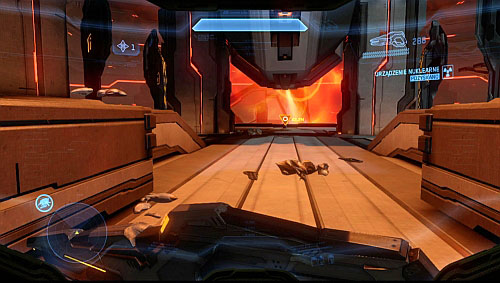 Activate a button on a platform above, to activate a bridge - Destroy the Composers shield - Midnight - Halo 4 - Game Guide and Walkthrough