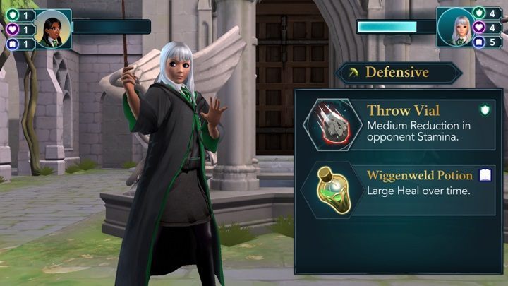 You can heal yourself during the battle - How to win a duel in Harry Potter The Hogwarts Mystery? - Basic tips - Harry Potter: The Hogwarts Mystery Game Guide