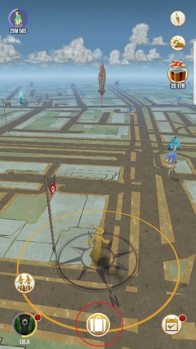 To enter the options you must first open the suitcase - click on the icon marked on the screen above - How to change language in Harry Potter Wizards Unite? - Frequently Asked Questions - Harry Potter Wizards Unite Guide