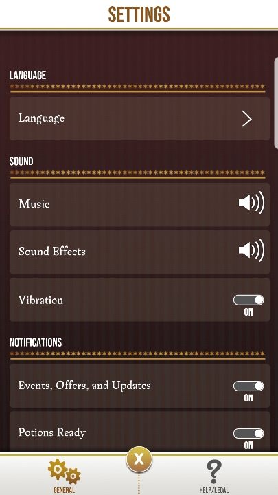 In the settings you can change notifications, power saving options and sounds - How to change language in Harry Potter Wizards Unite? - Frequently Asked Questions - Harry Potter Wizards Unite Guide