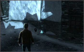 At some point the road will lead you to a building from which Death Eaters will suddenly attacks you - Collectibles - The Streets of Hogsmeade - Harry Potter and the Deathly Hallows Part 2 - Game Guide and Walkthrough