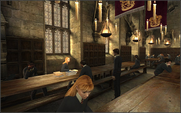Girl with the book might look different than the one on the screen, but she'll definitely be in this exact place. - Teacher's tasks - Walkthrough - Harry Potter and the Order of the Phoenix - Game Guide and Walkthrough
