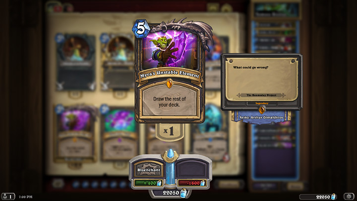 Myras Unstable Element is a unique Legendary Rogue card - Rogue | Recommended deck of cards - Saviors of Uldum - Saviors of Uldum - Hearthstone: Heroes of Warcraft Game Guide