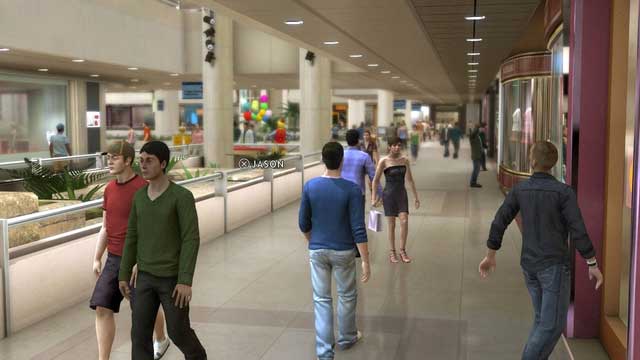 First go towards the clown and the balloons. You wont need to look inside the shops - Prologue | Heavy Rain Walkthrough - Walkthrough - Heavy Rain HD Guide