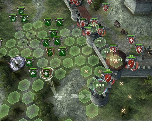 The Dragon of Agony can fly, thus its movements arent hindered by terrain obstacles; it needs neither stairs nor an elevator to get up on the walls or towers - Mission 8 - Crossing the Border | Greenskins Campaign - Greenskins Campaign - Hex Commander Game Guide