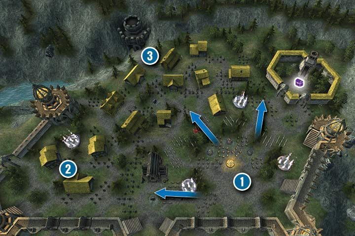 Although you are the attacker in this mission, the enemy has a slight advantage - Mission 13 - Upper Thealon | Greenskins Campaign - Greenskins Campaign - Hex Commander Game Guide