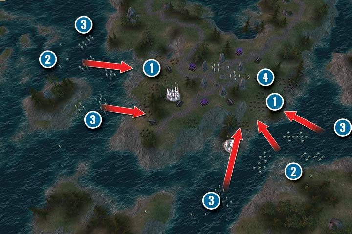 Your army must face the guardians of Arcaenas tomb - Mission 26 - Arcaenas Circle - Dwarves Campaign Walkthrough - Dwarves Campaign - Hex Commander Game Guide