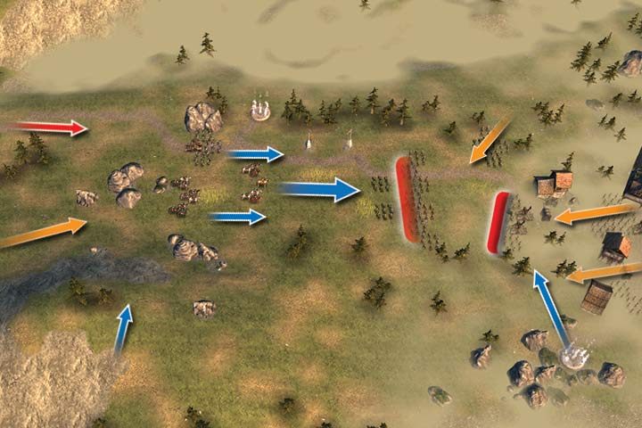 You begin in the center of the map with a considerable force - Mission 8 - Valendorf | Campaign - Human Campaign - Hex Commander Game Guide