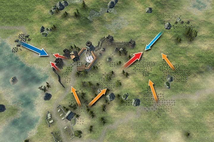 The mission starts in the west part of the map and you get access to a rather large army - Mission 17 - Eastern Offensive | Campaign - Human Campaign - Hex Commander Game Guide