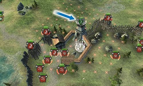 Summoning a Mage by using the teleport inside the base and placing him in the tower (the blue arrow) is a good move. He can damage and freeze enemies but no one cant hurt him. - Mission 17 - Eastern Offensive | Campaign - Human Campaign - Hex Commander Game Guide