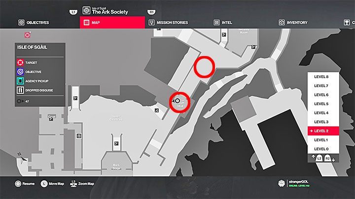 2 tokens can be found on the south wall (2nd floor) - Hitman 2: 10 unique coins - how to get? The Ark Society walkthrough - The Ark Society (Isle of Sgail) - Hitman 2 Guide