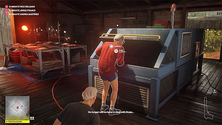 Jorge Franco will soon learn about the repair of the machine - Hitman 2: Story Missions - Three-Headed Serpent walkthrough - Three-Headed Serpent (Santa Fortuna) - Hitman 2 Guide