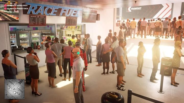 Hint: the second option to start the task is to find a Kronstadt mechanic who walks around in the stands and alleys, in front of the VIP area - Hitman 2: Story Missions - The Finish Line walkthrough - The Finish Line (Miami) - Hitman 2 Guide
