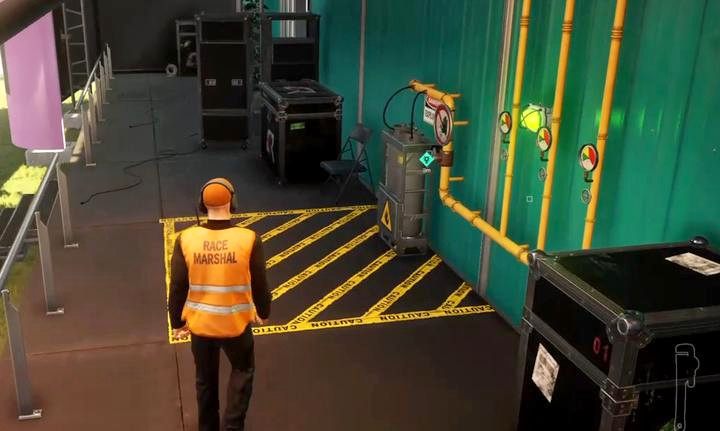 Before you can turn the valves, open the main safety valve with a wrench. - Hitman 2: Story Missions - The Finish Line walkthrough - The Finish Line (Miami) - Hitman 2 Guide