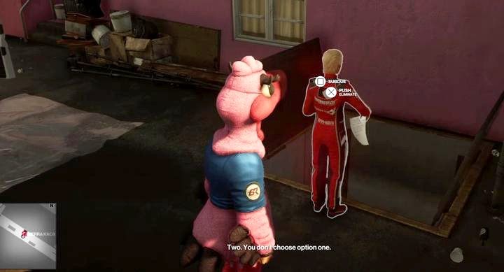 Push Sierra into the shaft when she gets rid of the blackmailers documents. - Hitman 2: Story Missions - The Finish Line walkthrough - The Finish Line (Miami) - Hitman 2 Guide