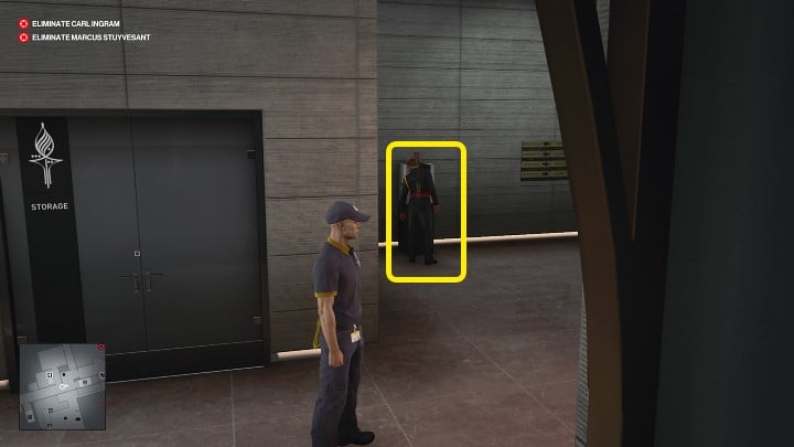 One of the guards patrols the hallway by the server room - when you turn off the cameras, he will become an easy target - Hitman 3: Best Disguises, Dubai (Burj Al-Ghazali) - On Top of the World - Dubai - Hitman 3 Guide