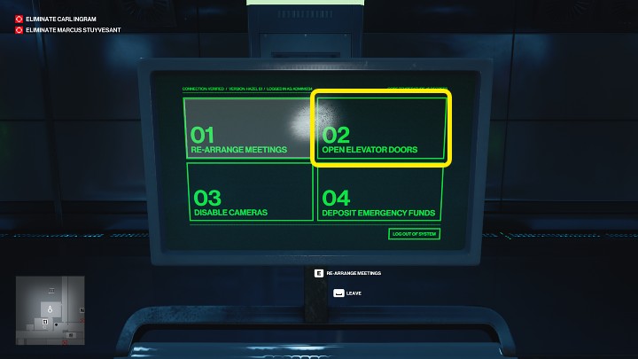 Clicking on the second tile will open the elevator - Hitman 3: Dubai Map (Burj Al-Ghazali) - how to leave? - On Top of the World - Dubai - Hitman 3 Guide