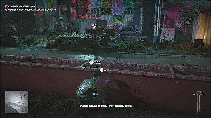 Agent Thames is busy patrolling the area nearby the crane located northwest of the clubhouse (point 15on the map) - Hitman 3: Assassination of Agent Thames (The Professional) - Berlin, walkthrough - Apex Predator - Berlin - Hitman 3 Guide