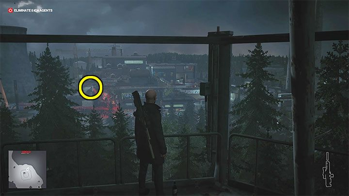 Aim your sniper rifle at the area marked in the image above - Hitman 3: Assassination of Agent Thames (The Professional) - Berlin, walkthrough - Apex Predator - Berlin - Hitman 3 Guide