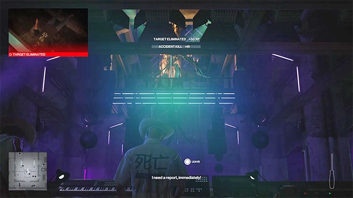 If you correctly sabotaged the light rig, it will now explode and kill Agents Montgomery and Banner - Hitman 3: The Assassination of Agent Montgomery (The Leader) - Berlin, walkthrough - Apex Predator - Berlin - Hitman 3 Guide