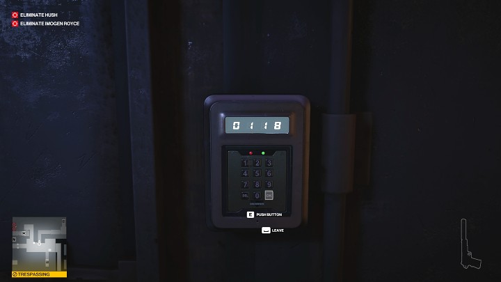 Approach the hidden passage to the ICA facility and enter the code 0118 to gain access - Hitman 3: CCTV in Chongqing (China) - where it is stored? - End Of An Era - Chongqing - Hitman 3 Guide