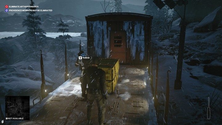 Without wasting time, run ahead and overpower the last guard - hide the body in the container - Hitman 3: Eliminating Arthur Edwards Carpathian Mountains, walkthrough - Untouchable - Carpathian Mountains - Hitman 3 Guide