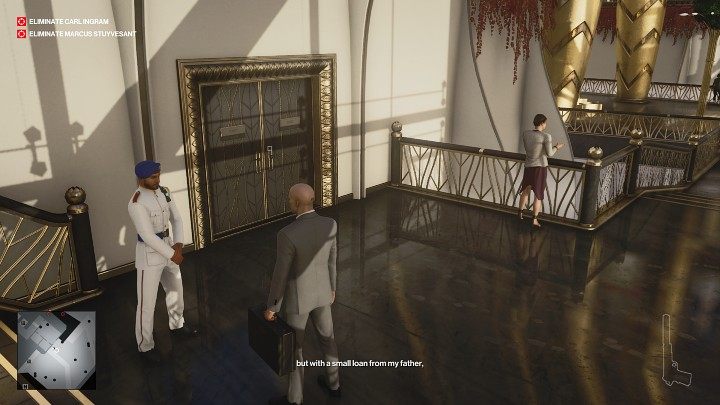 As you can see in the picture above, Agent 47 with a briefcase in his hand does not arouse suspicion among the guards - Hitman 3: Sniper rifle - how to take it on a mission? - FAQ - Hitman 3 Guide