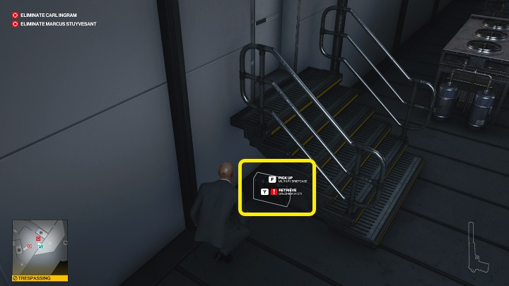 The items smuggled onto the map must, of course, be picked up from a location that serves as a stash - Hitman 3: Sniper rifle - how to take it on a mission? - FAQ - Hitman 3 Guide