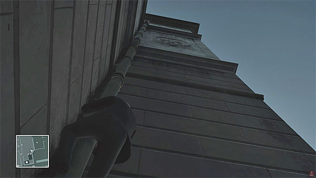 It is a good idea to climb up the gutter in order to reach floor 3 quickly - Murdering Viktor and Dalia during a single action | Paris: The Showstopper - Paris: The Showstopper - Hitman Game Guide