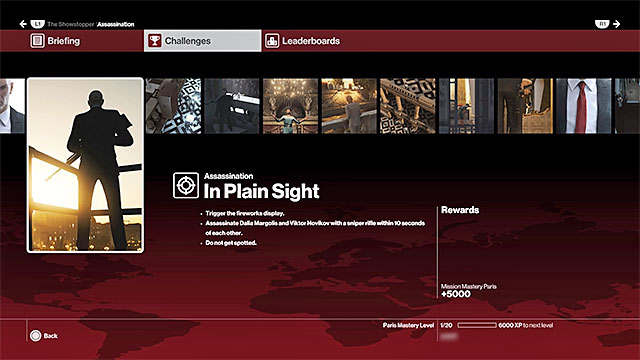 An example challenge - it is worth 5000 points - Mission summaries, challenges, mastery levels | Controls - Game Guide - Hitman Game Guide