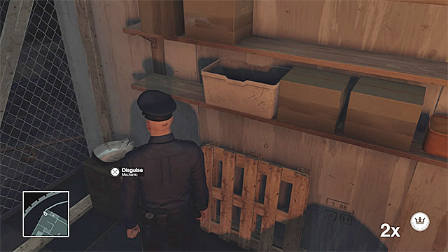 Mechanic disguise can be found in the cargo loading zone - Disguises and important items | Freeform Training - Freeform Training - Hitman Game Guide