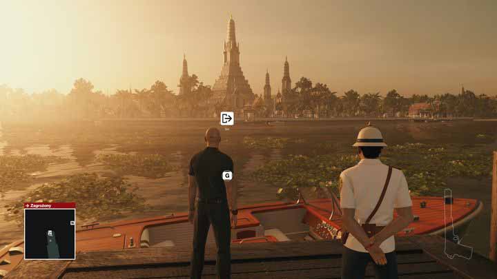 The setting sun over Chao Phraya river makes a lasting impression. - Leaving the mission area | Bangkok - Bangkok: Club 27 - Hitman Game Guide