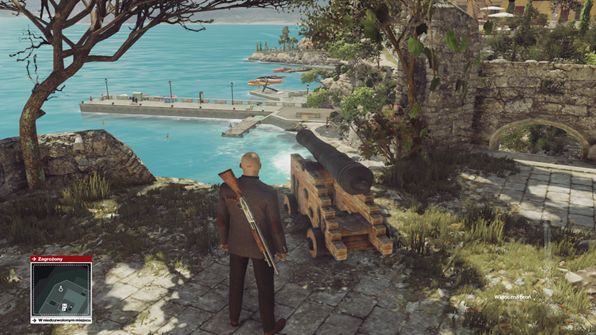 Wait for Francesca to appear before firing the cannon - Murdering Francesca De Santis | Sapienza - Sapienza: World of Tomorrow - Hitman Game Guide