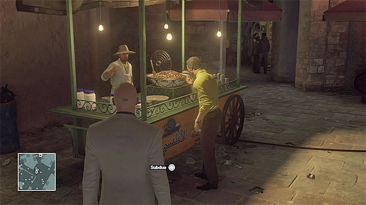 Mendola starts tasting snails on the second time by the stand - Murdering Matthieu Mendola | Marrakesh: A House Built on Sand - Summer Episode - Marrakesh: A House Built on Sand - Hitman Game Guide