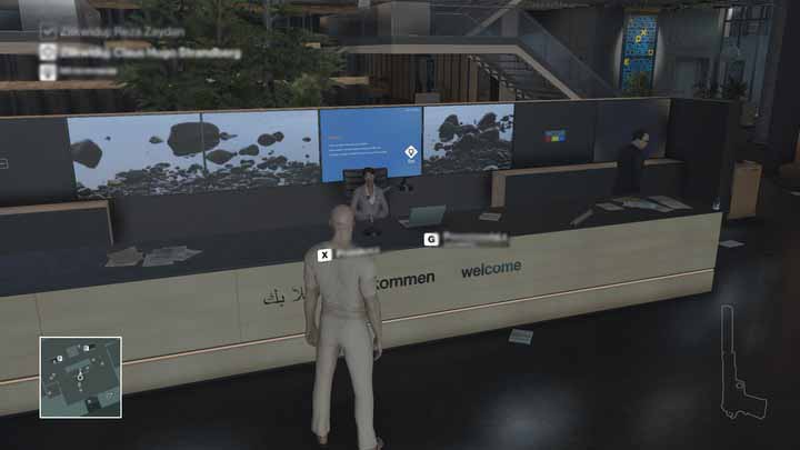 You need to speak with the secretary in masseurs clothes. - Murdering Claus Hugo Strandberg | Marrakesh - Marrakesh: A Gilded Cage - Hitman Game Guide