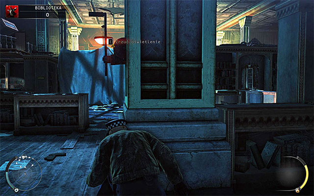 As I mentioned earlier, your goal is to reach the opposite side of the library, but I would advise not to rush with that, especially that policemen paths often intersect with each other - The Library - Crossing the first part of the library | 4: Run For Your Life - 4: Run For Your Life - Hitman: Absolution Game Guide