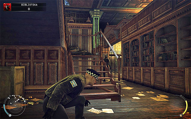 A better idea to get to the other side of the library is to use upper balconies - The Library - Crossing the first part of the library | 4: Run For Your Life - 4: Run For Your Life - Hitman: Absolution Game Guide