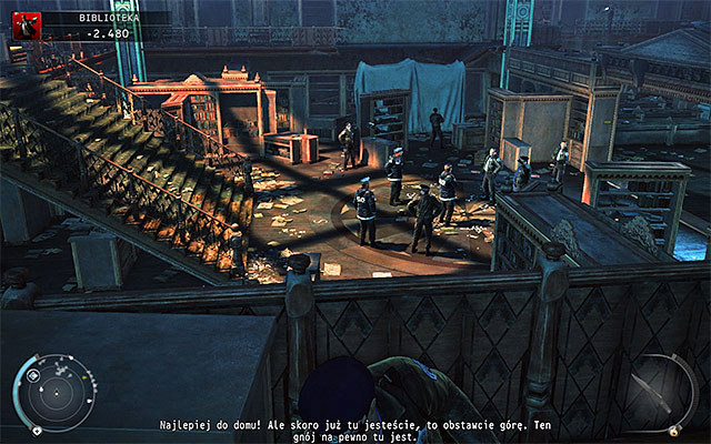 Regardless of the chosen path you should get close to one of the main areas of the library - The Library - Crossing the second part of the library | 4: Run For Your Life - 4: Run For Your Life - Hitman: Absolution Game Guide